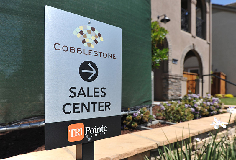 Cobblestone Signage at Milipitas, CA by Tri Pointe Homes and Marketshare