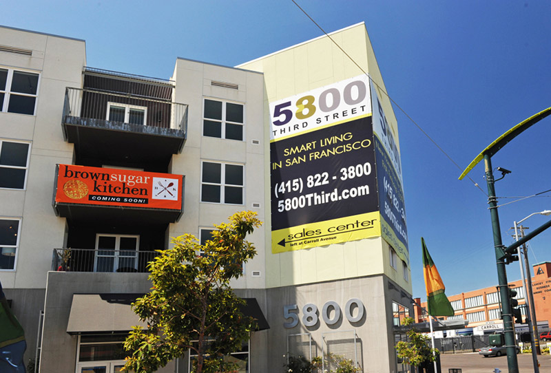 Large Format Banners at 5800 Third, San Francisco, CA by Marketshare