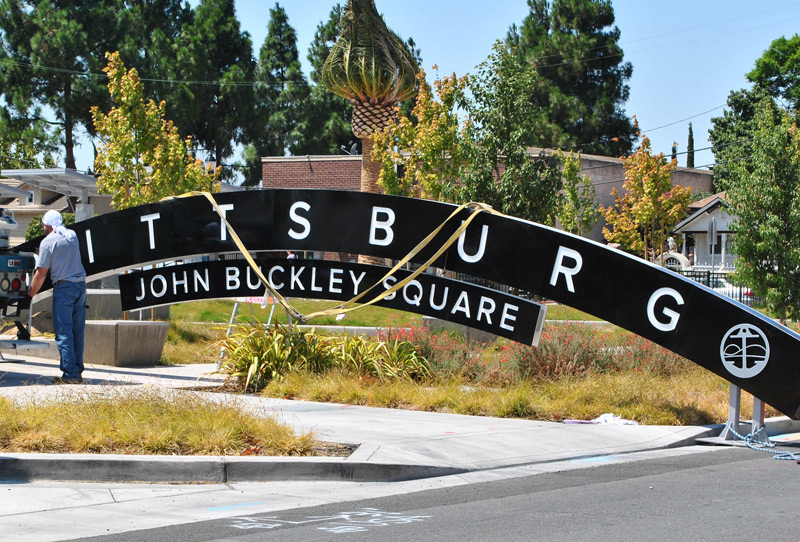 Signage Installation at John Buckley Square, Pittsburg, CA by Marketshare