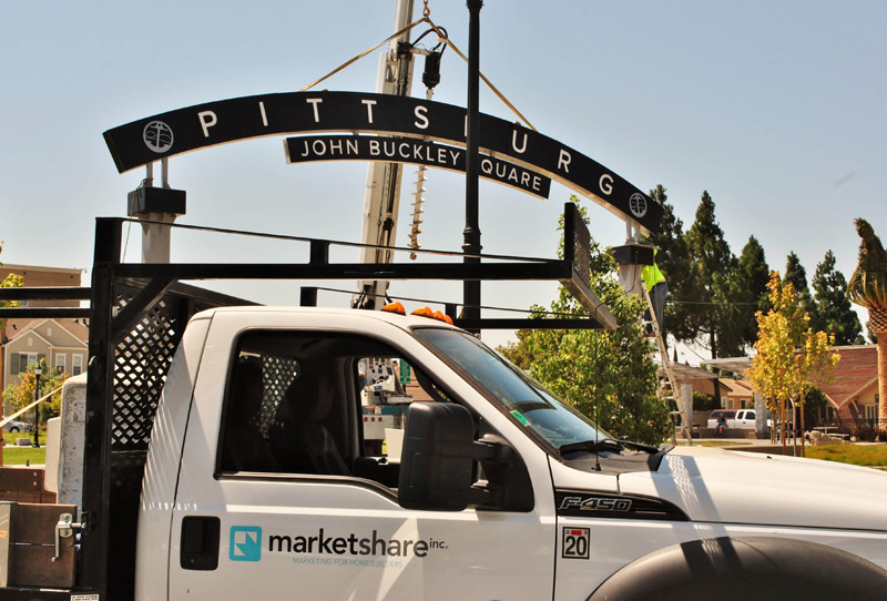 Signage Installation at John Buckley Square, Pittsburg, CA by Marketshare