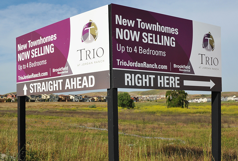 Trio Signage at Jordan Ranch, Dublin, CA, by Brookfield Residential and Marketshare