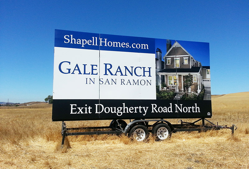 mobile billboard by marketshare, sales offices and signage for new home builders