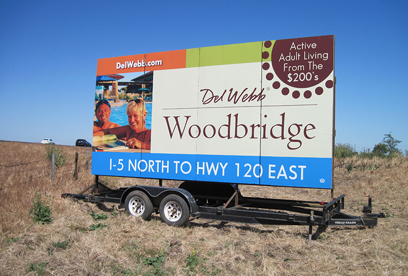 mobile billboard by marketshare, sales offices and signage for new home builders