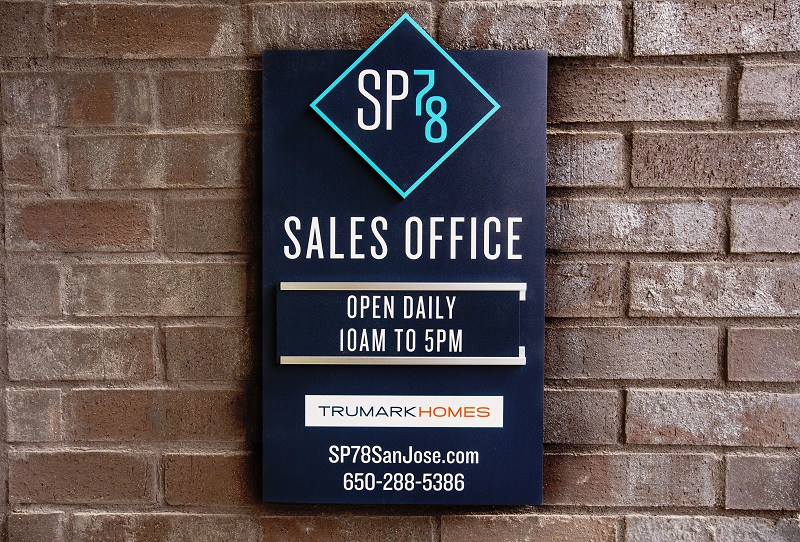SP78 sales office sign by Marketshare, marketing for new home builders